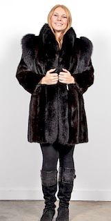 Blackglama Mink & Fox Coat, Converts to Vest