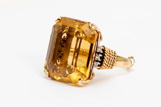 18k Yellow Gold 36 Carat Citrine Custom Ring