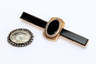 Two Victorian Brooches, "Loving Eye" & Bar Pin