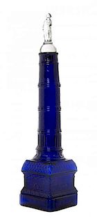 A French Molded Glass Architectural Decanter, Height 17 3/8 inches.