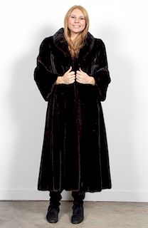 Creeds Ladies Dark Brown Full Length Mink Coat