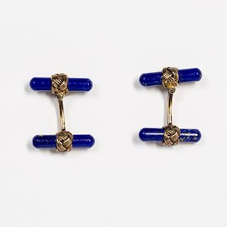 Pair of Men's Silver & Lapis Lazuli Cufflinks