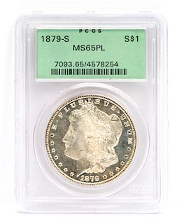 1879-S $1 Morgan Silver Coin, MS 66 PL