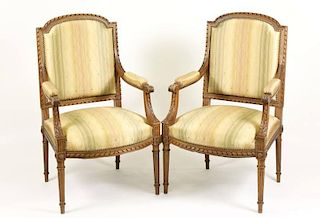 Pair of 19th C. French Louis XVI Style Fauteuils