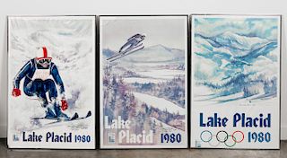Three Artist Signed Olympic Posters, 1980