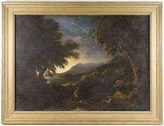Manner of Thomas Cole, 19th C. Oil, Landscape