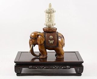 Chinese Carved Ivory & Wood Figural Shrine