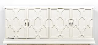 White Hollywood Regency Contemporary Sideboard