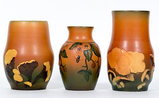 3 Ipsen Danish Pottery Vases