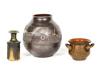 Charles Counts Three Studio Ceramic Vessels