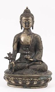 Chinese Silver Gilt Buddha Figure, 19th C.