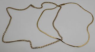 JEWELRY. 14kt Gold Chain Necklace Grouping.