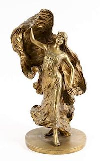Gilt Bronze Sculpture of Loie Fuller by Delagrange