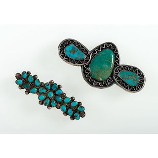 Navajo Silver and Turquoise Pins