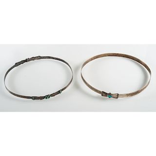 Navajo Silver and Turquoise Hat Bands