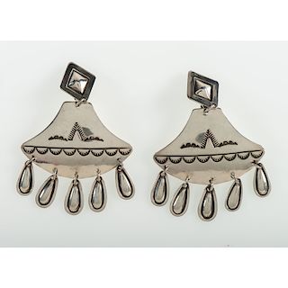 Hallmarked Navajo Sterling Silver Earrings
