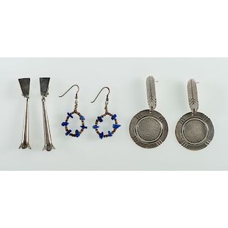 Navajo and Kewa Sterling Silver Earrings