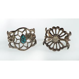 Navajo Silver Sand Casted Cuff Bracelets, From the Estate of Krystal E. Nitschke, Chicago, Illinois