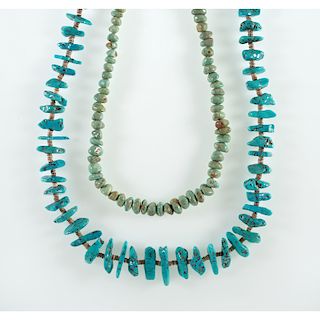 Pueblo Single-Strand Turquoise and Heishi Necklaces