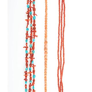 Three Coral Necklaces