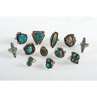 Navajo and Zuni Silver and Turquoise Rings