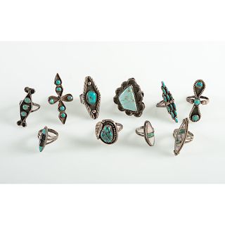 Navajo and Zuni Silver and Turquoise Rings