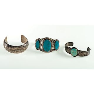 Southwestern Silver Cuff Bracelets, From the Estate of Krystal E. Nitschke, Chicago, Illinois