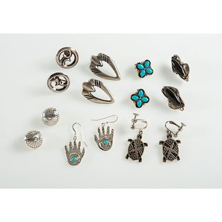Collection of Southwestern Silver Earrings