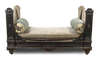 A French Iron Mounted Day Bed, Width 77 inches.