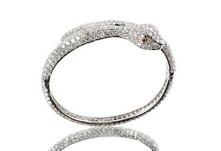18k Gold & Diamond Snake Bracelet (17.98 Carats)