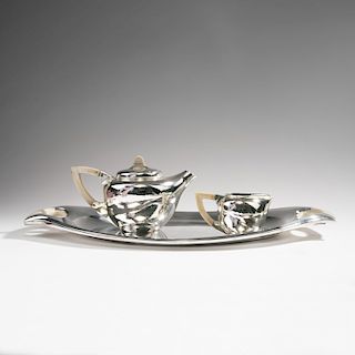 Teapot, creamer and tray from the 'Service III', 1904