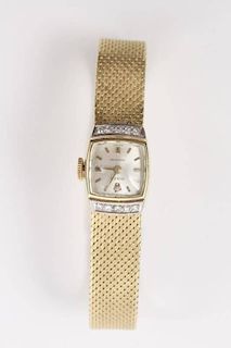 Rolex Precision 18k Gold Watch w/Diamond Accents