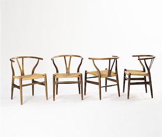 Four 'Y' chairs 'CH-24', 1950