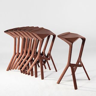 Eight 'Miura' bar stools, 2005