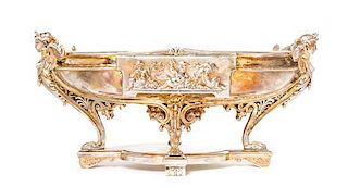A French Silver-Plate Centerpiece, Width 15 inches.