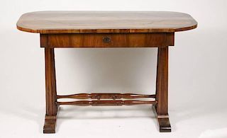 19th C. Walnut Writing Table or Desk w/ One Drawer