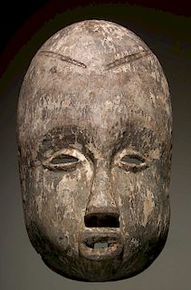 Early 20th C Igbo Whitened Spirit Mask