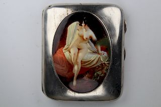Art Deco 'Nude Woman' Silver Cigarette Case