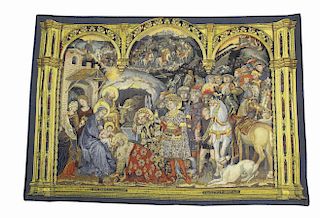 Early 20th C. European Nativity Scene Tapestry