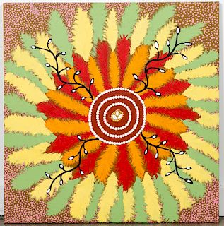 Modernist Australian Aboriginal Acrylic Painting