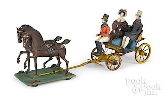 Horse-drawn carriage pull toy