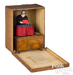 French coin operated magician musical automaton