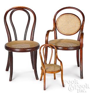 Pair of child's bentwood Thonet chairs