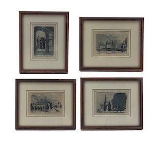 Four French Prints, after Charles Jaffeux (1902-1941), Height of average plate 3 x width 5 inches.