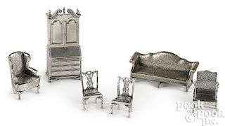Sterling silver miniature furniture