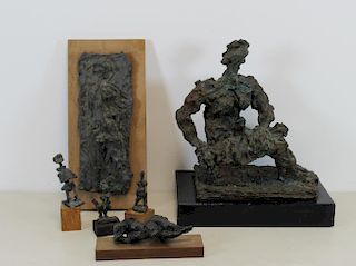 KADISH, Reuben. 5 Brutalist Bronze Sculptures.