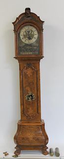 A Dutch  Burr-Walnut Longcase Clock With Automoton