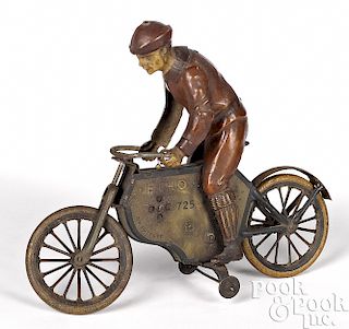 Lehmann lithograph tin wind-up Echo motorcycle