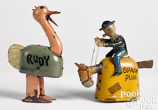 Two Nifty tin lithograph wind-up toys