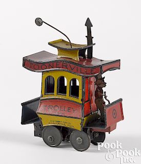 German tin lithograph Toonerville Trolley wind-up